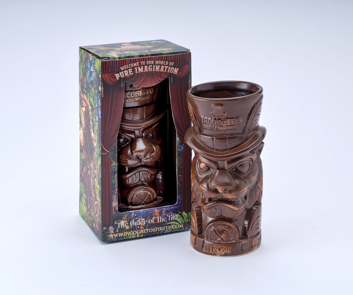 Limited Edition Incognito Tiki Mug featuring Mr Chadwick Smithfield Esq, presented in signature git box. Ideal for Tiki style cocktails